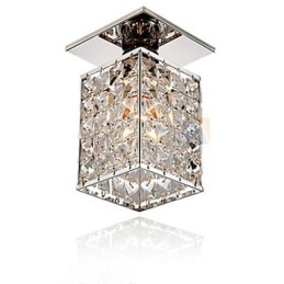 Moderne zeitgenössische Kristall galvanisierte Metall Flush Mount