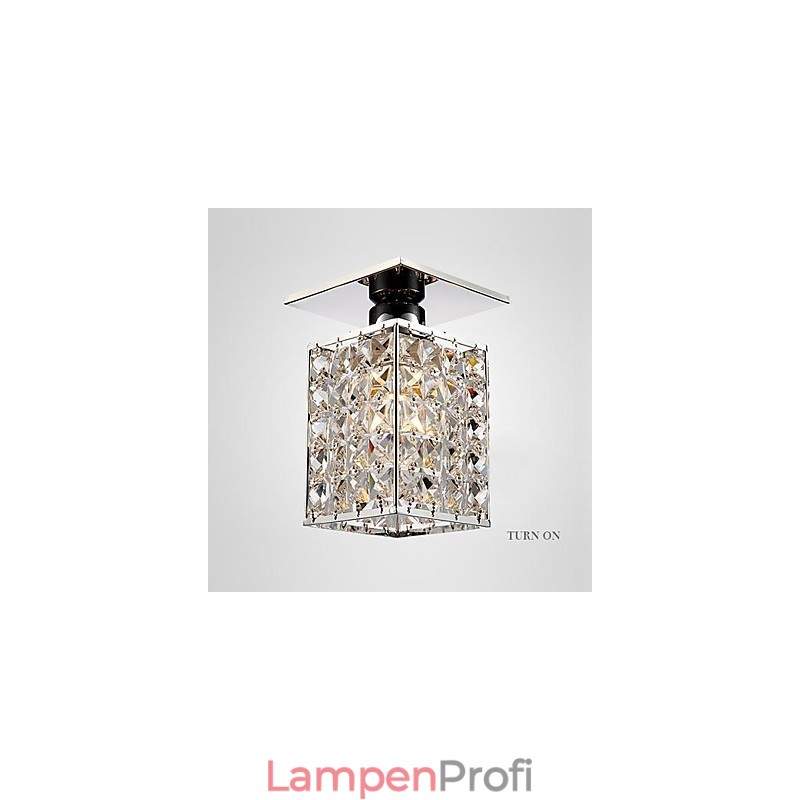 Moderne zeitgenössische Kristall galvanisierte Metall Flush Mount