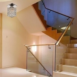 Moderne zeitgenössische Kristall galvanisierte Metall Flush Mount