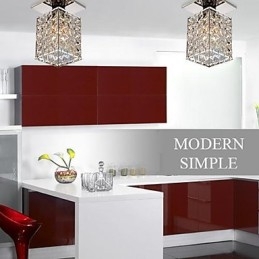 Moderne zeitgenössische Kristall galvanisierte Metall Flush Mount