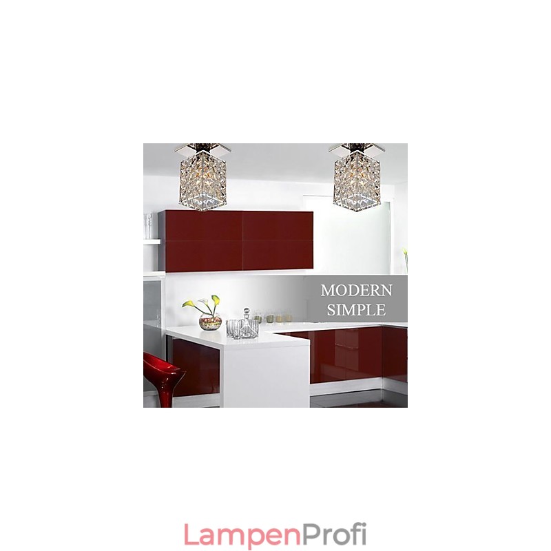 Moderne zeitgenössische Kristall galvanisierte Metall Flush Mount