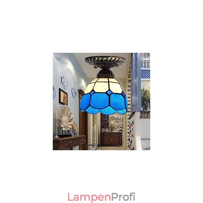 17 * Europäischen Ländlichen Kreativen Kunst Glasmalerei Absorbieren Kuppel Lampe Licht