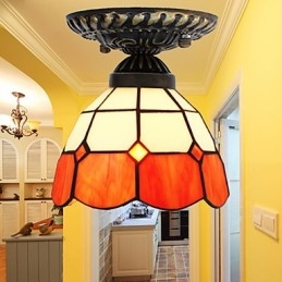 17 * Europäischen Ländlichen Kreativen Kunst Glasmalerei Absorbieren Kuppel Lampe Licht