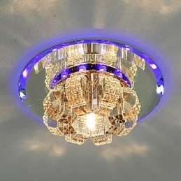 Moderne zeitgenössische Kristall galvanisierte Kristall Flush Mount
