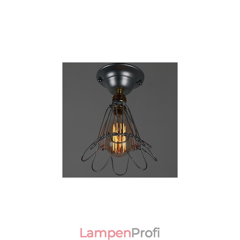 Landhausstil Mini Lampe 1 Licht Malerei Verarbeitung Silber