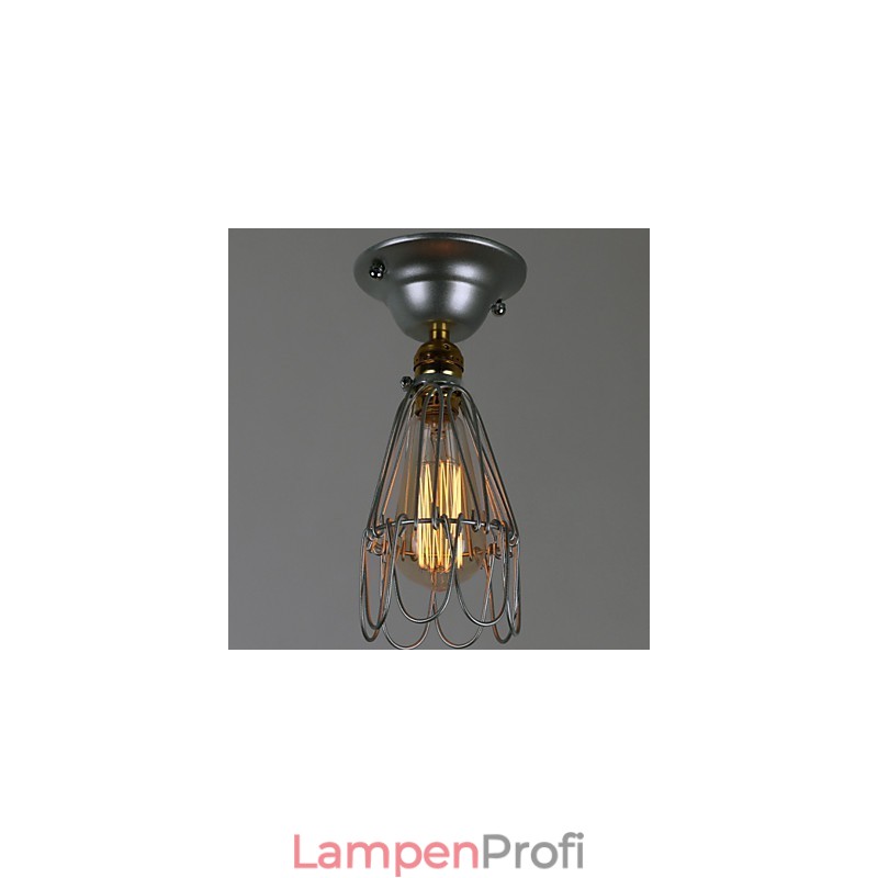 Landhausstil Mini Lampe 1 Licht Malerei Verarbeitung Silber