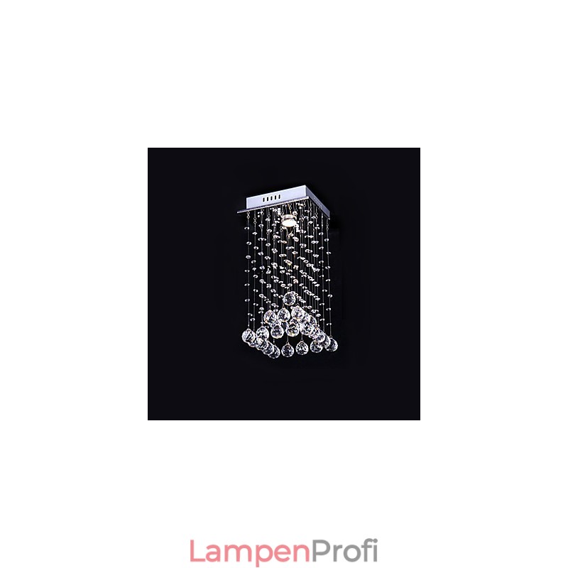 Moderne zeitgenössische Kristall galvanisierte Metall Kronleuchter Unterputz