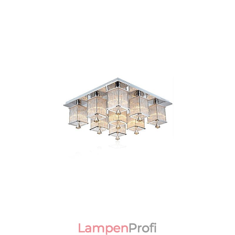 Moderne zeitgenössische Kristall Chrom Metall Unterputz