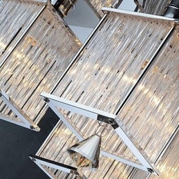 Moderne zeitgenössische Kristall Chrom Metall Unterputz