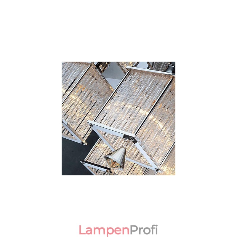 Moderne zeitgenössische Kristall Chrom Metall Unterputz