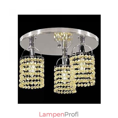 Moderne zeitgenössische Kristall galvanisierte Metall Kronleuchter Unterputz