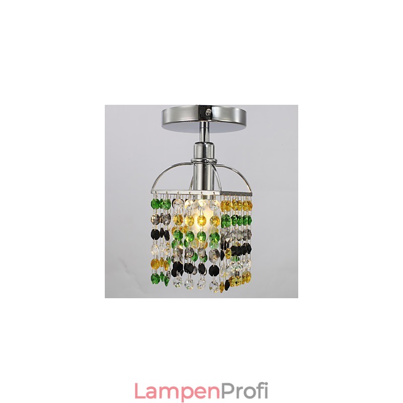 Moderne zeitgenössische Kristall galvanisierte Metall Flush Mount