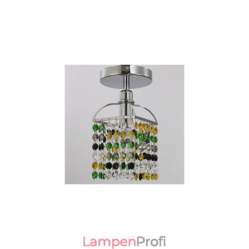 Moderne zeitgenössische Kristall galvanisierte Metall Flush Mount