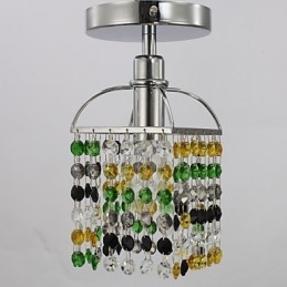 Moderne zeitgenössische Kristall galvanisierte Metall Flush Mount