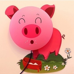 Schwein Hochtemperaturbeständiges Kunststofflicht und 10 ° C können kreative 3D-Tapeten-Wandlampe entfernen