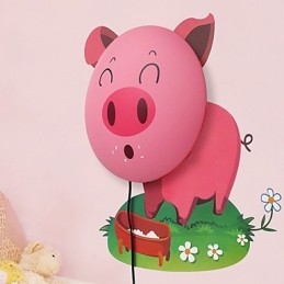 Schwein Hochtemperaturbeständiges Kunststofflicht und 10 ° C können kreative 3D-Tapeten-Wandlampe entfernen