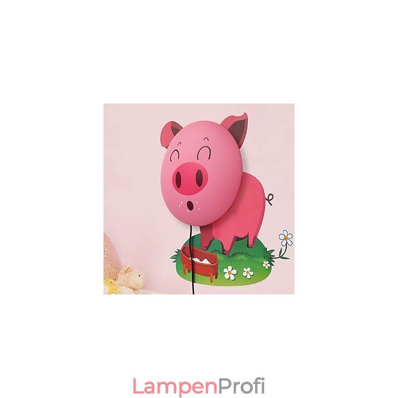 Schwein Hochtemperaturbeständiges Kunststofflicht und 10 ° C können kreative 3D-Tapeten-Wandlampe entfernen