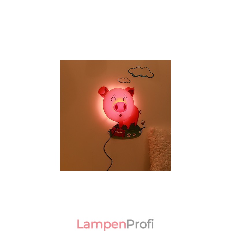 Schwein Hochtemperaturbeständiges Kunststofflicht und 10 ° C können kreative 3D-Tapeten-Wandlampe entfernen