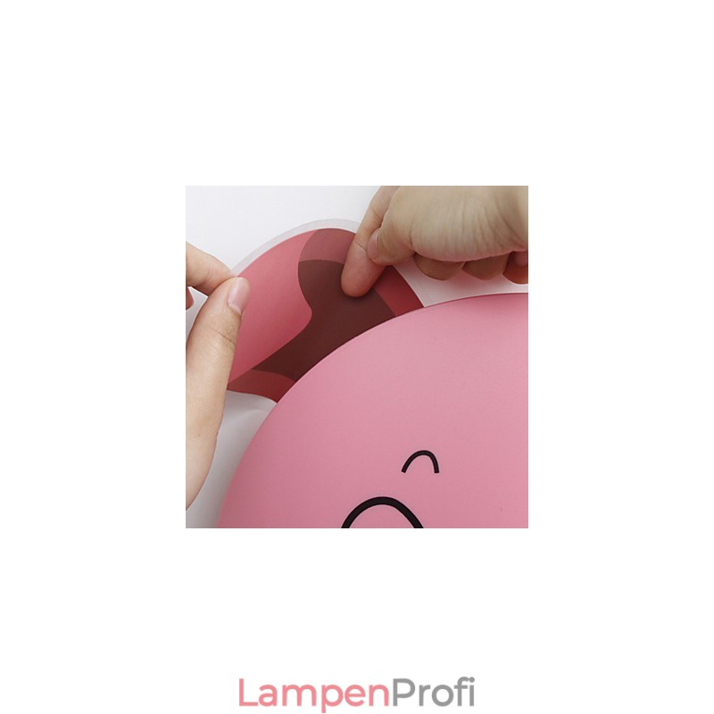 Schwein Hochtemperaturbeständiges Kunststofflicht und 10 ° C können kreative 3D-Tapeten-Wandlampe entfernen