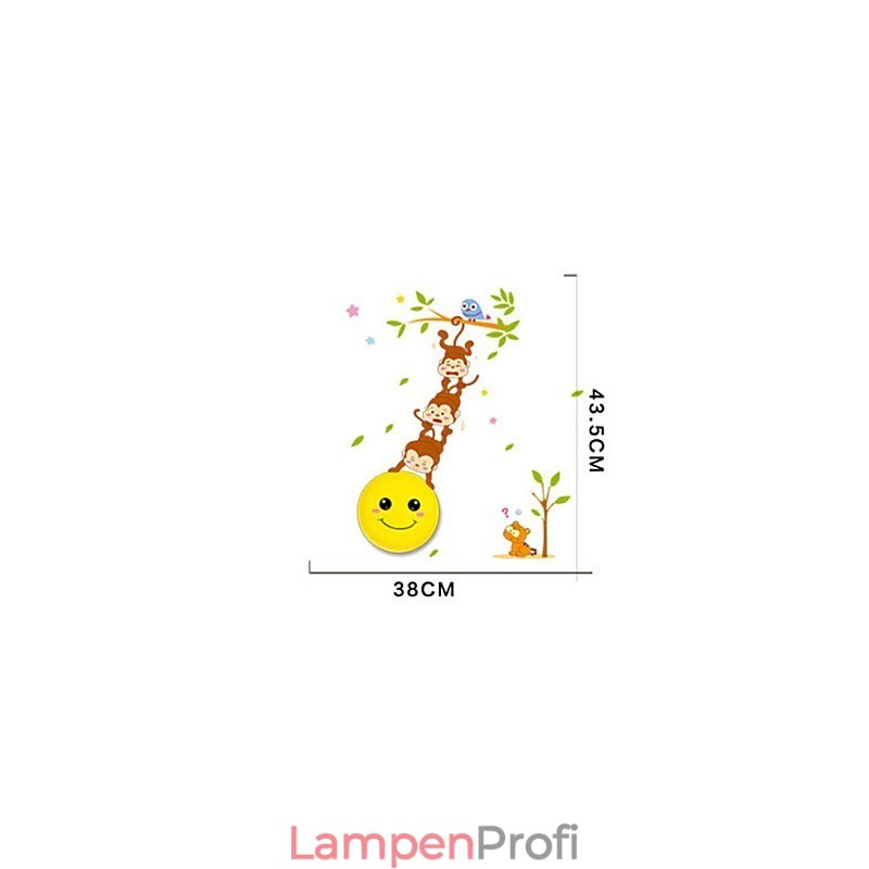 Wandaufkleber Affen Licht aktiviert intelligente Induktion smetope Schmuck Wandlampe
