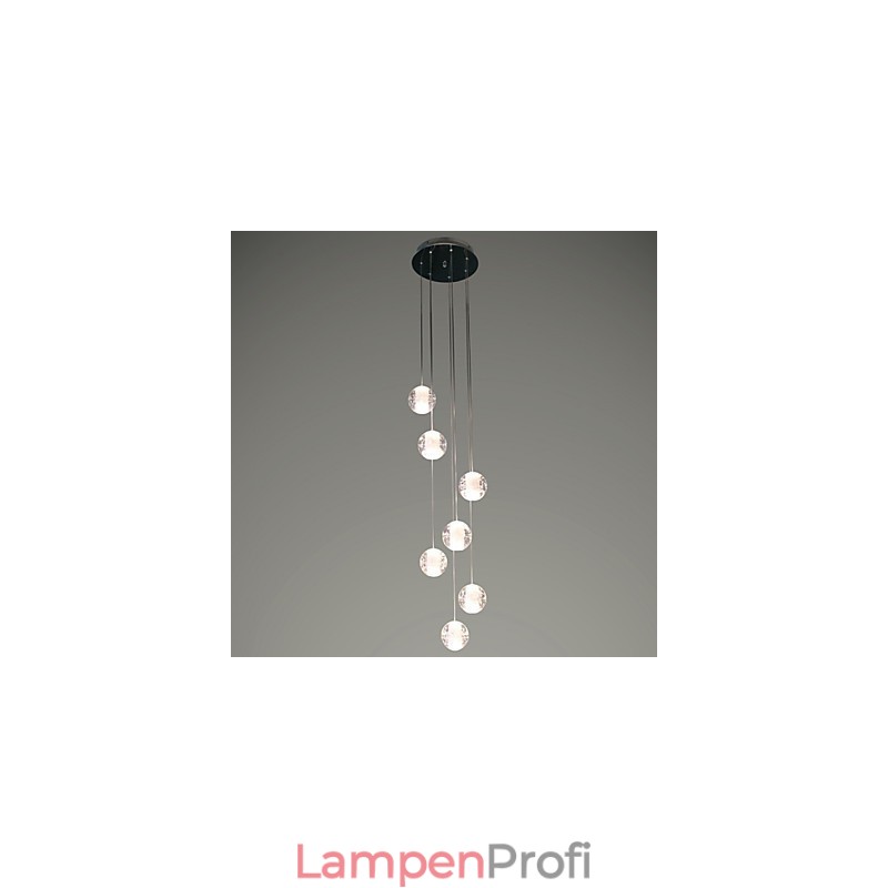 Moderne Pendelleuchte Pendelleuchte G4 Retroifit 7 Lichter Chrom Überzug Kristall für Treppenlicht