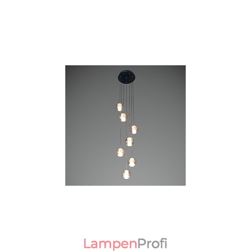 Moderne Pendelleuchte Pendelleuchte G4 Retroifit 7 Lichter Chrom Überzug Kristall für Treppenlicht