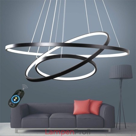 Dimmbare Pendelleuchte mit Fernbedienung Modernes Design Drei Ringe Dimmbare Pendelleuchte mit Fernbedienung Modernes Design Drei Ringe
