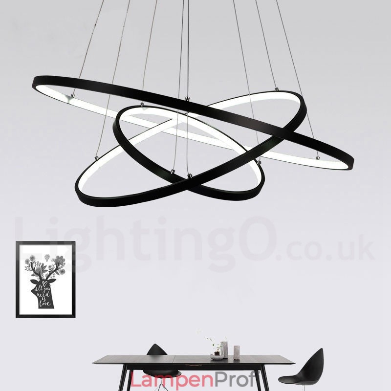 Dimmbare Pendelleuchte mit Fernbedienung Modernes Design Drei Ringe