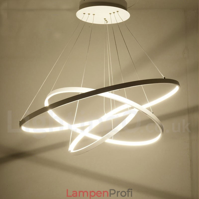 Dimmbare Pendelleuchte mit Fernbedienung Modernes Design Drei Ringe