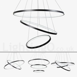 Dimmbare Pendelleuchte mit Fernbedienung Modernes Design Drei Ringe