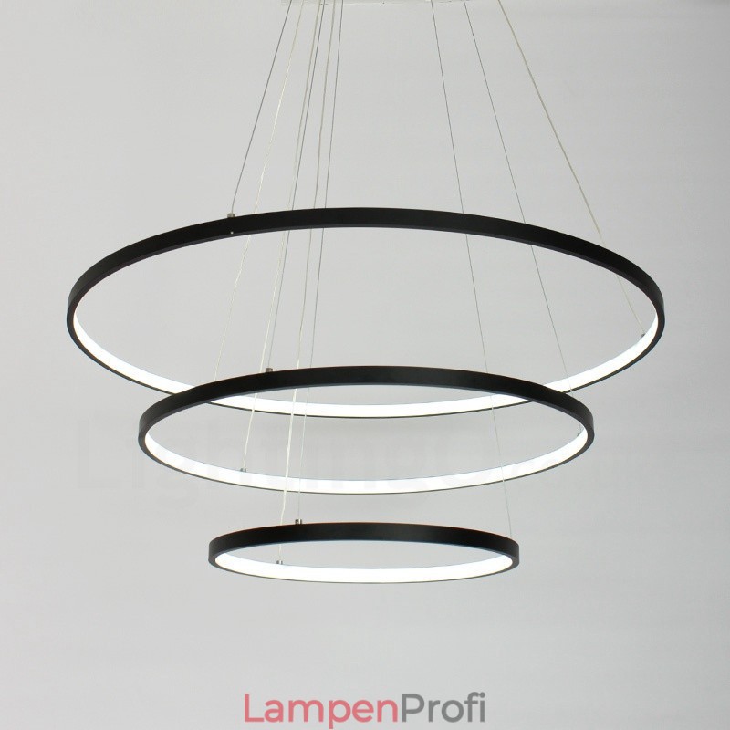 Dimmbare Pendelleuchte mit Fernbedienung Modernes Design Drei Ringe