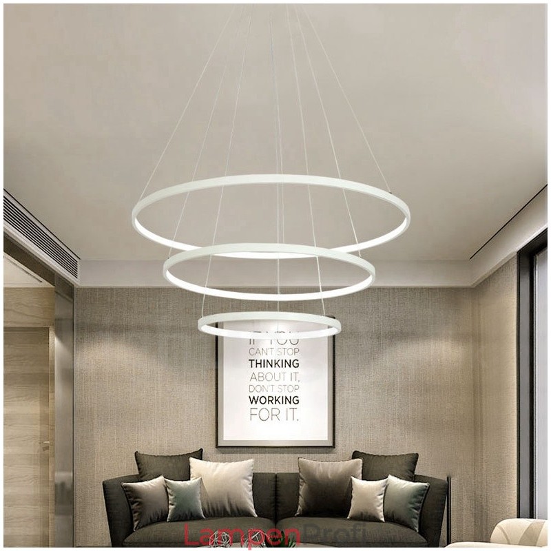 Dimmbare Pendelleuchte mit Fernbedienung Modernes Design Drei Ringe