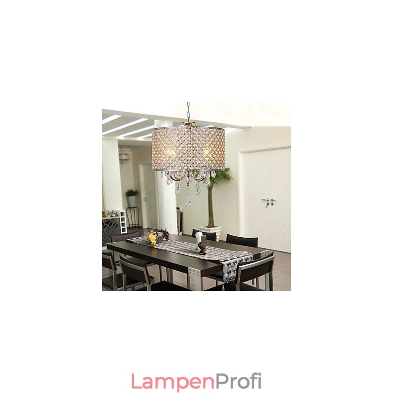 Trommel Kronleuchter Kristall Moderne 4 Lichter Pendelleuchte