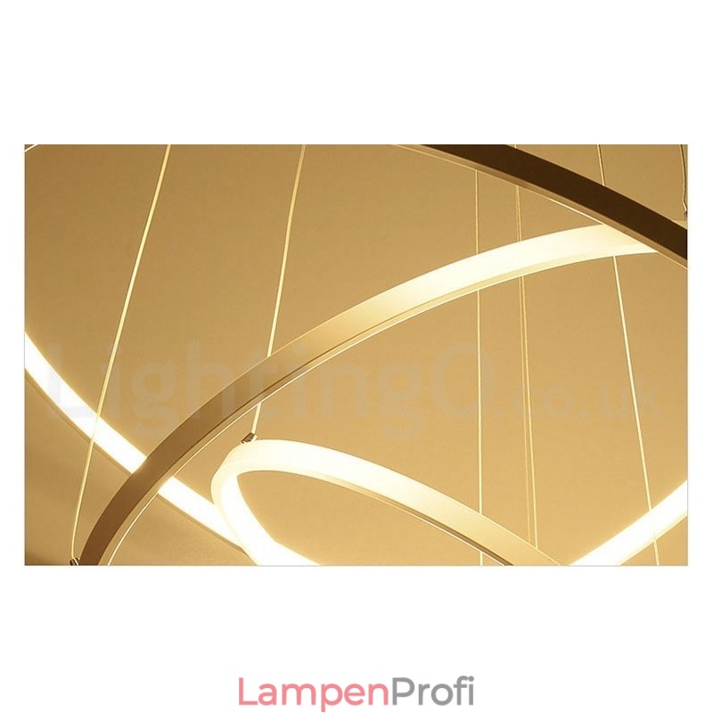 Dimmbare Pendelleuchte mit Fernbedienung Modernes Design Drei Ringe