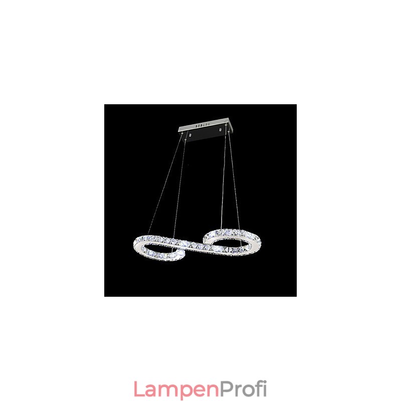 Moderne zeitgenössische Kristall Chrom Metall Pendelleuchte