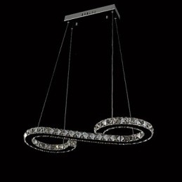 Moderne zeitgenössische Kristall Chrom Metall Pendelleuchte
