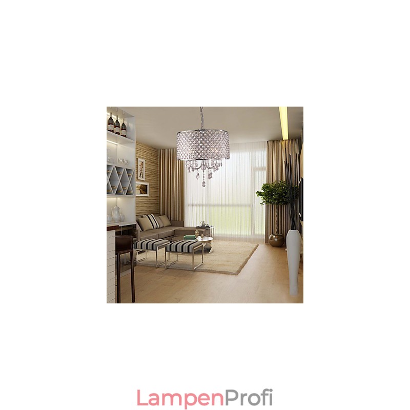 Trommel Kronleuchter Kristall Moderne 4 Lichter Pendelleuchte