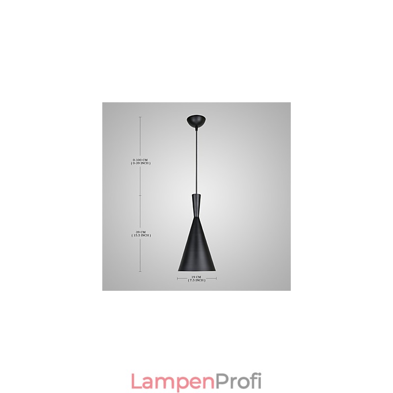 Pendelleuchte Retro Vintage Tom Dixon Design Schwarz Weiß C Typ Cafe Pendelleuchten