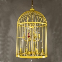 Vintage Eisen Käfig Treppe Lampe Kronleuchter Kristall