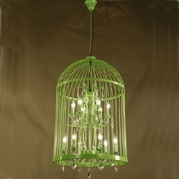 Vintage Eisen Käfig Treppe Lampe Kronleuchter Kristall