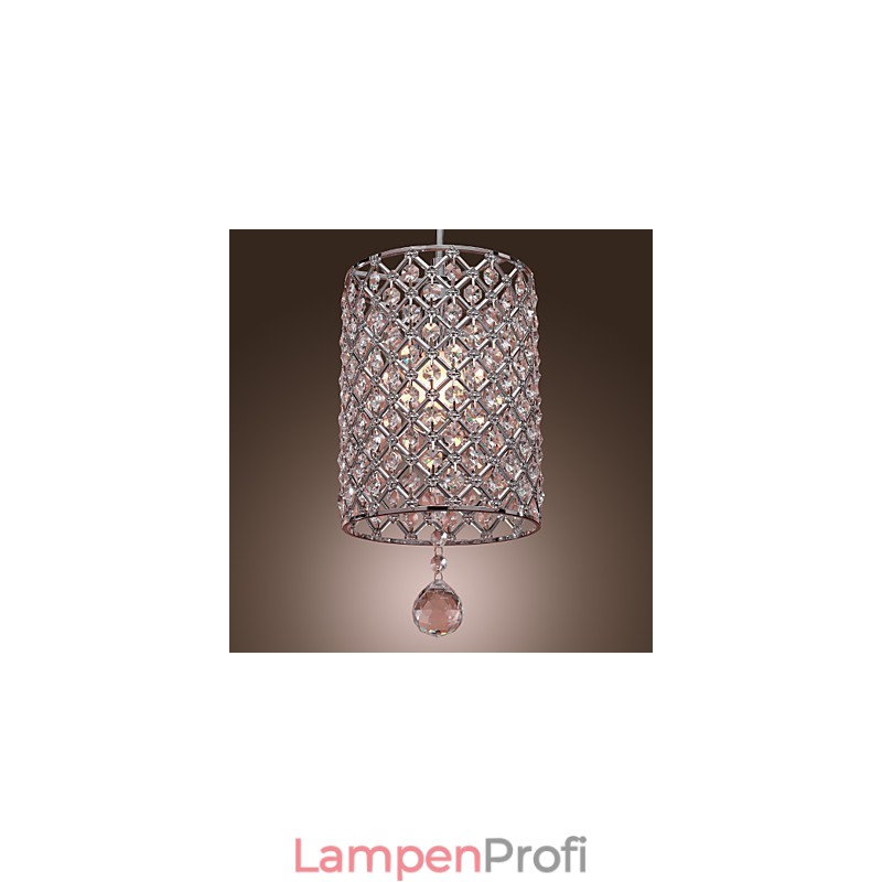 Kristalltropfen-Pendelleuchte im Zylinderstil