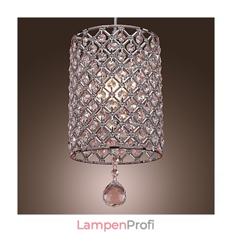 Kristalltropfen-Pendelleuchte im Zylinderstil