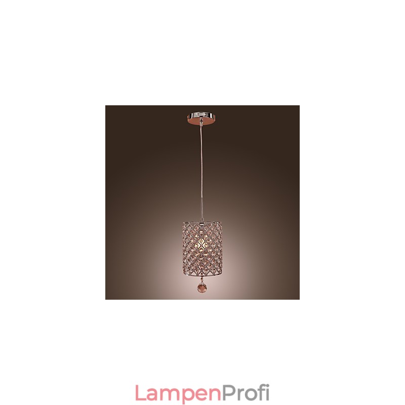 Kristalltropfen-Pendelleuchte im Zylinderstil