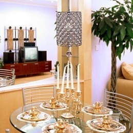 Kristalltropfen-Pendelleuchte im Zylinderstil