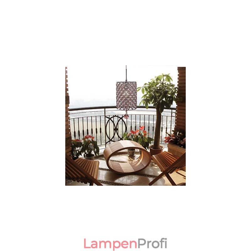 Kristalltropfen-Pendelleuchte im Zylinderstil