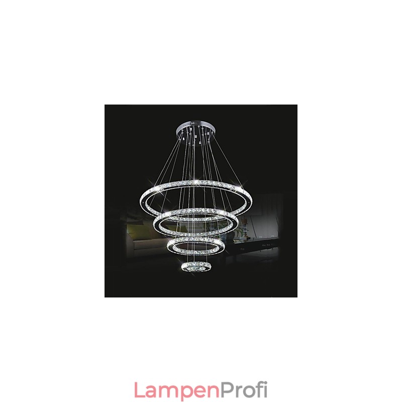 Kristall Pendelleuchte Deckenbeleuchtung Klar Kristall Rund 4 Ringe 40CM 60CM 80CM Quelle Vorrichtungen