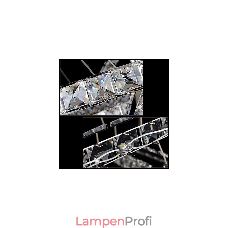 Kristall Pendelleuchte Deckenbeleuchtung Klar Kristall Rund 4 Ringe 40CM 60CM 80CM Quelle Vorrichtungen