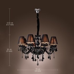 Kronleuchter Luxus Modern Schwarz Kristall Wohnzimmer 8 Lichter