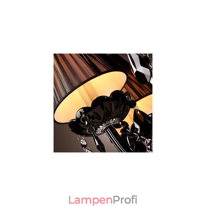 Kronleuchter Luxus Modern Schwarz Kristall Wohnzimmer 8 Lichter