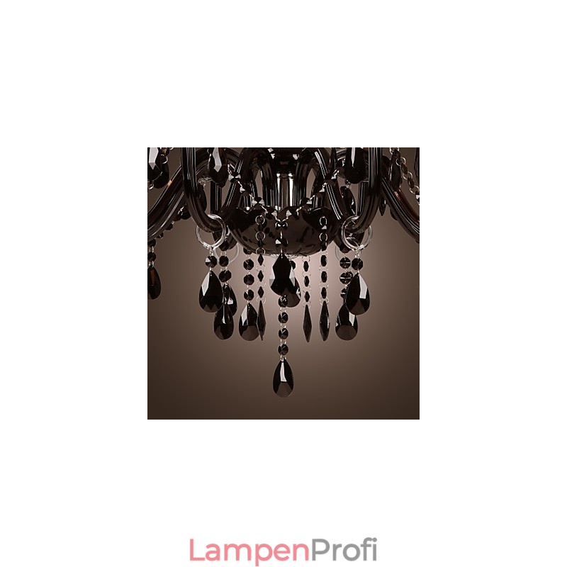 Kronleuchter Luxus Modern Schwarz Kristall Wohnzimmer 8 Lichter
